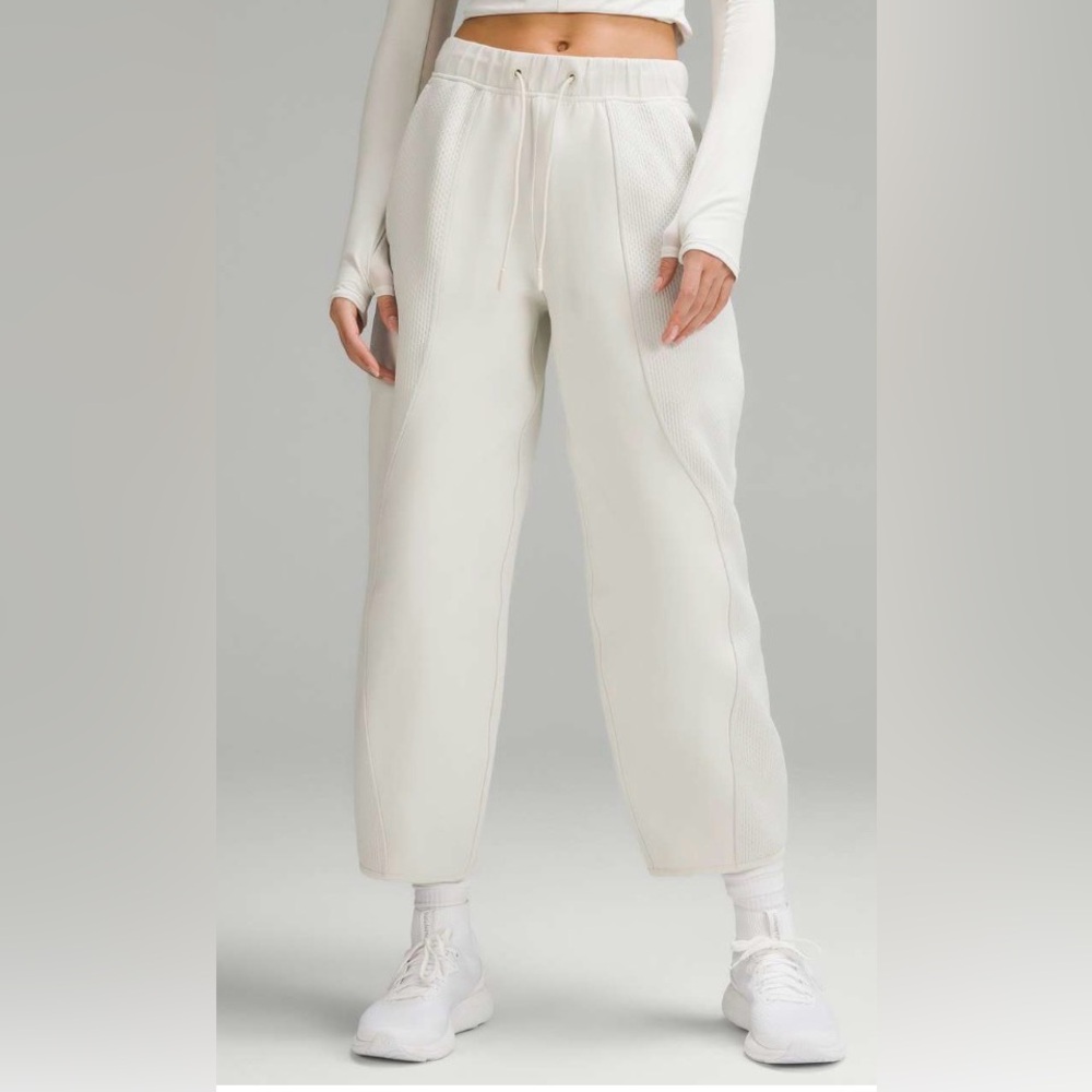 NWOT Lululemon Mixed Fabric Relaxed-Fit Tapered High-Rise Pant Bone